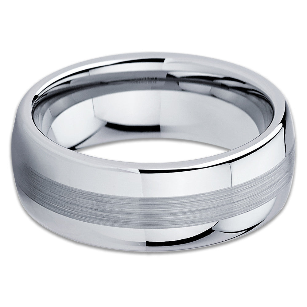 Silver Tungsten Ring - Tungsten Wedding Band - Silver Tungsten Band - Clean Casting Jewelry