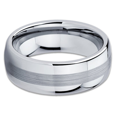 Silver Tungsten Ring - Tungsten Wedding Band - Silver Tungsten Band - Clean Casting Jewelry