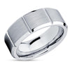 Tungsten Wedding Band -- Silver Tungsten Ring - Tungsten Carbide Ring - 8mm Ring