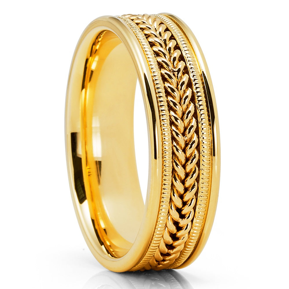 Gold Wedding Ring - Braid Wedding Ring - Gold Braid Ring - 14k Yellow Gold Ring - Wedding Ring
