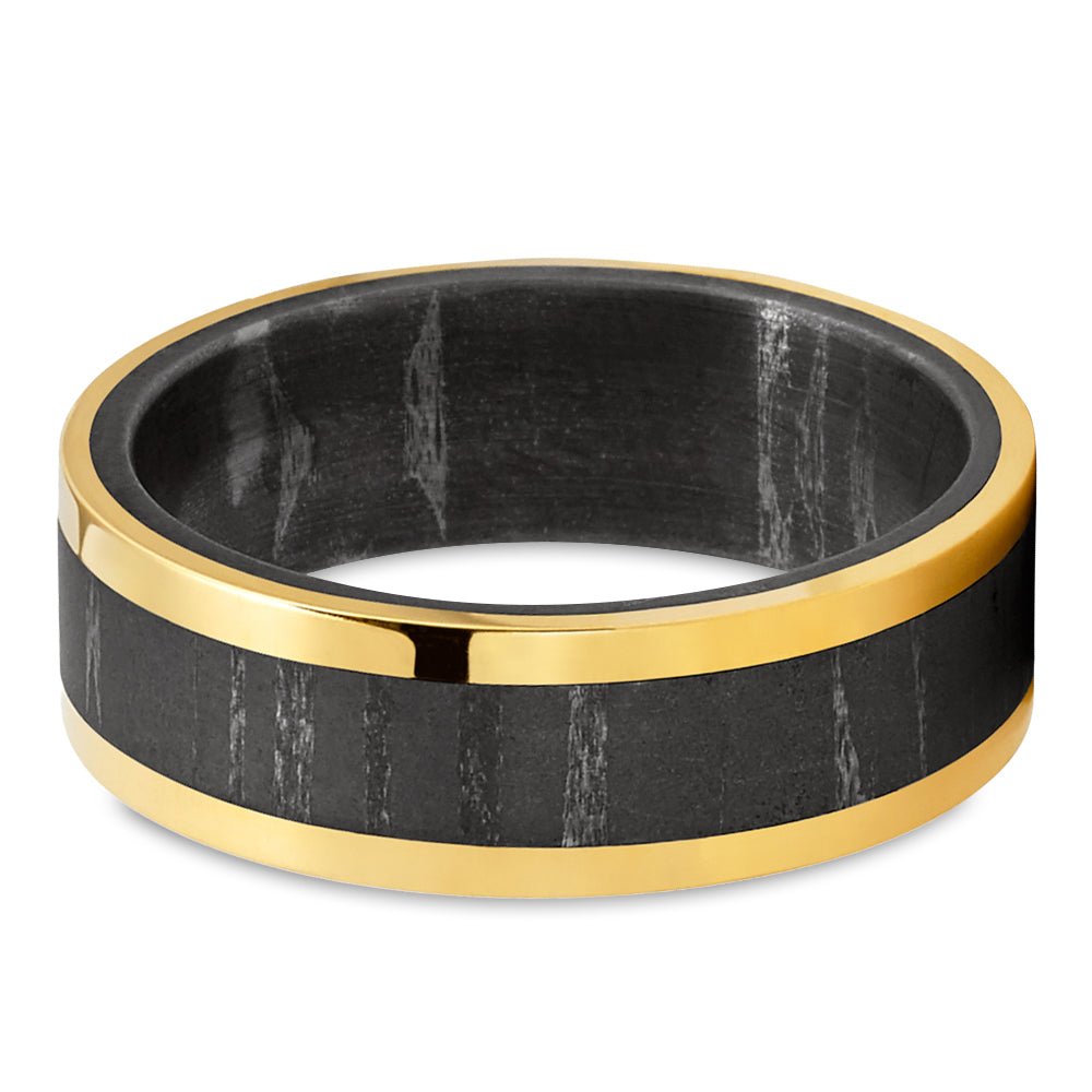 Yellow Gold Wedding Ring - Damascus Wedding Ring - 14k Yellow Gold - Damascus Ring