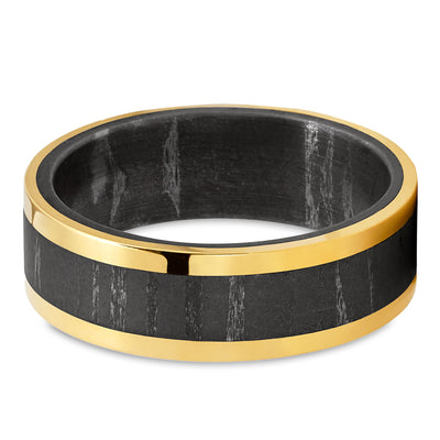 Yellow Gold Wedding Ring - Damascus Wedding Ring - 14k Yellow Gold - Damascus Ring