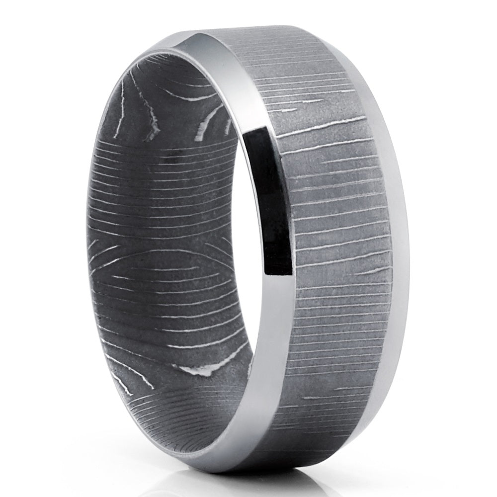 Damascus Wedding Ring - Man's Wedding Ring - Women's Wedding Band - Damascus Ring