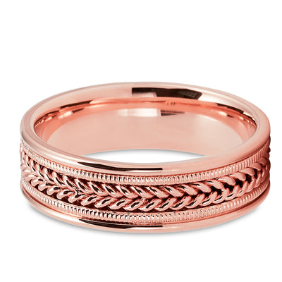 Rose Gold Wedding Ring - Braid Ring - 14k Rose Gold Ring - Wedding Band - Wedding Ring