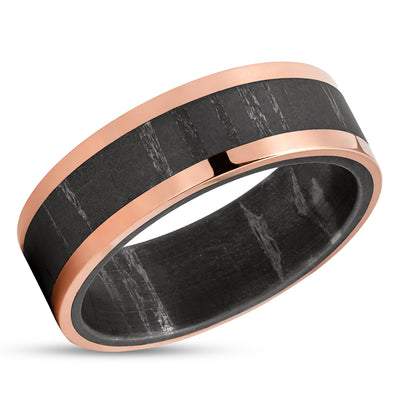 Damascus wedding Ring - Rose Gold Wedding Ring - 14k Rose Gold - Wedding Ring -Engagement Ring