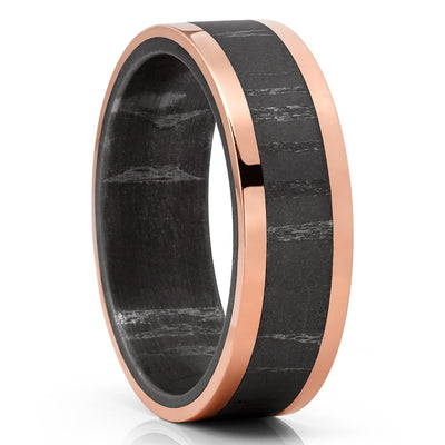 Damascus wedding Ring - Rose Gold Wedding Ring - 14k Rose Gold - Wedding Ring -Engagement Ring