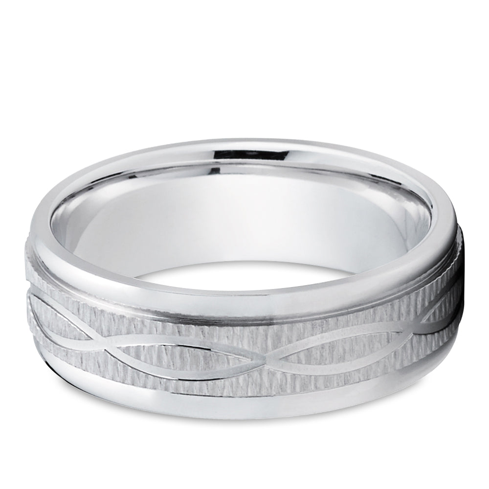 White Gold Wedding Ring - Infinity Design - Gold Wedding Ring - Engagement Ring - 14K