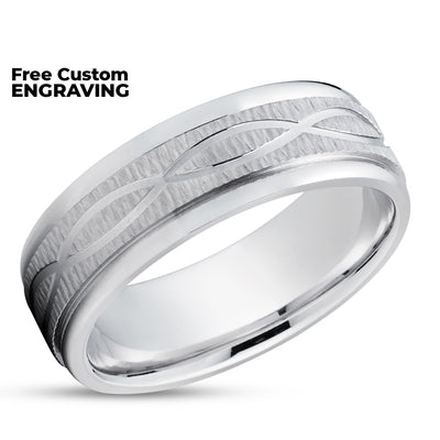 White Gold Wedding Ring - Infinity Design - Gold Wedding Ring - Engagement Ring - 14K