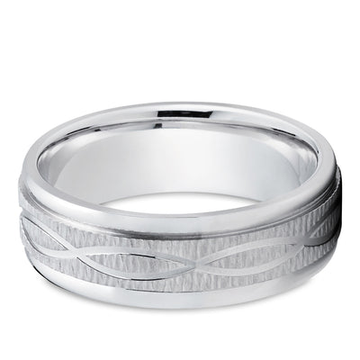 White Gold Wedding Ring - Infinity Design - Gold Wedding Ring - Engagement Ring - 14K