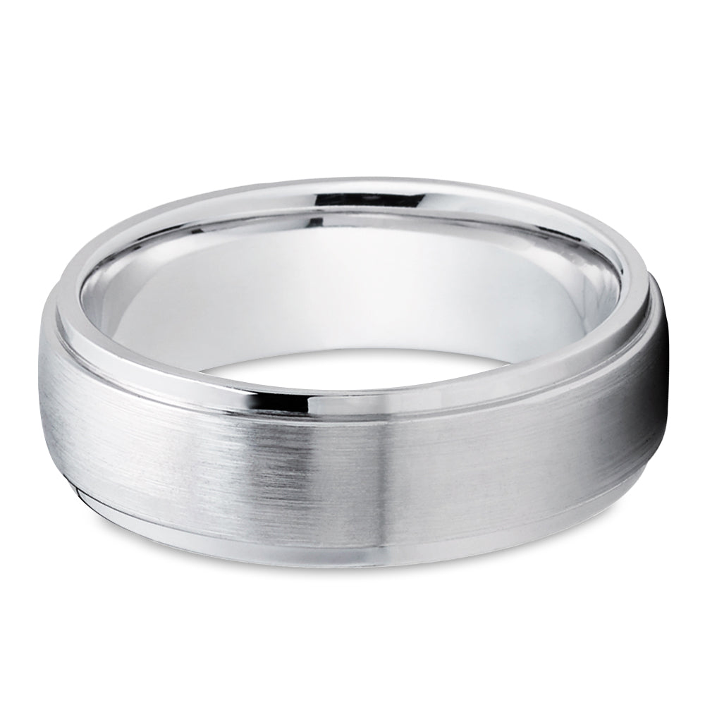 Man' Wedding Ring - Women's Wedding Ring - 14k White Gold - Gold Wedding Ring - Dome Ring