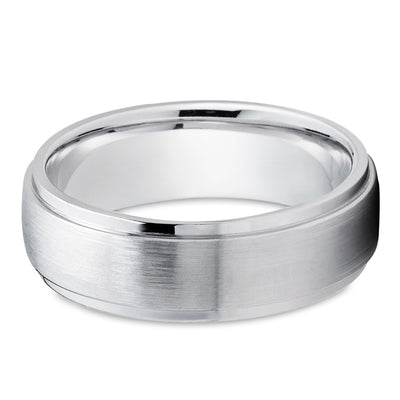 Man' Wedding Ring - Women's Wedding Ring - 14k White Gold - Gold Wedding Ring - Dome Ring