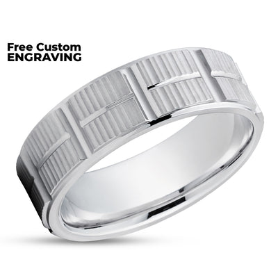 White Gold Wedding Ring - Gold Wedding Band - 14k Gold Ring - Man's Wedding Ring - Woman's