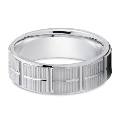 White Gold Wedding Ring - Gold Wedding Band - 14k Gold Ring - Man's Wedding Ring - Woman's