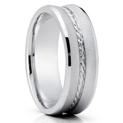 Braid Wedding Ring - White Gold Ring - Anniversary Ring - 14k White Gold - Wedding Band