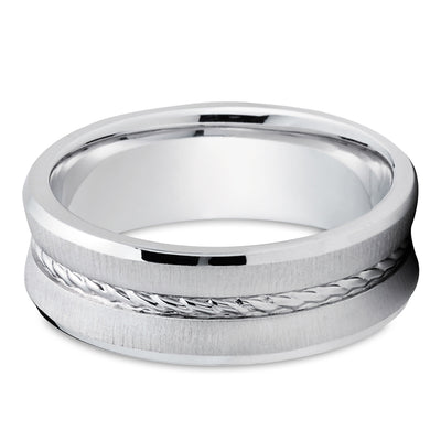 Braid Wedding Ring - White Gold Ring - Anniversary Ring - 14k White Gold - Wedding Band