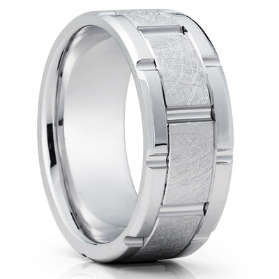 Man's Wedding Ring - White Gold Ring - 14k White Gold Wedding Ring - Engagement Ring