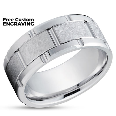 Man's Wedding Ring - White Gold Ring - 14k White Gold Wedding Ring - Engagement Ring