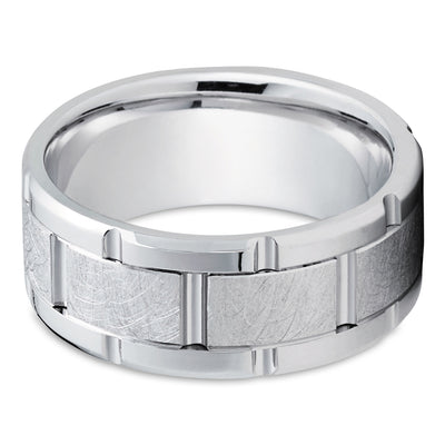 Man's Wedding Ring - White Gold Ring - 14k White Gold Wedding Ring - Engagement Ring