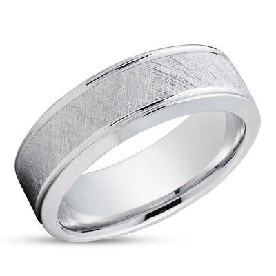 Unique Wedding Ring - White Gold Wedding Band - Gold Wedding Ring - 14k White Gold Ring