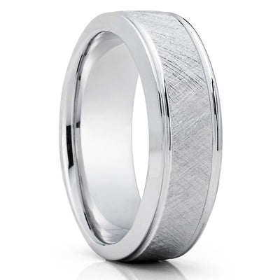 Unique Wedding Ring - White Gold Wedding Band - Gold Wedding Ring - 14k White Gold Ring