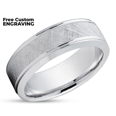 Unique Wedding Ring - White Gold Wedding Band - Gold Wedding Ring - 14k White Gold Ring