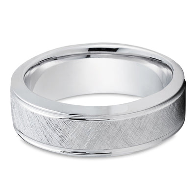 Unique Wedding Ring - White Gold Wedding Band - Gold Wedding Ring - 14k White Gold Ring