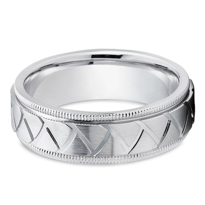 White Gold Wedding Ring - 14k Gold Wedding Ring - Matte Finished Ring - Wedding Band