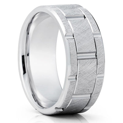 Man's Wedding Ring - Gold Wedding Ring - Anniversary Ring - Engagement Ring - 14k White Gold