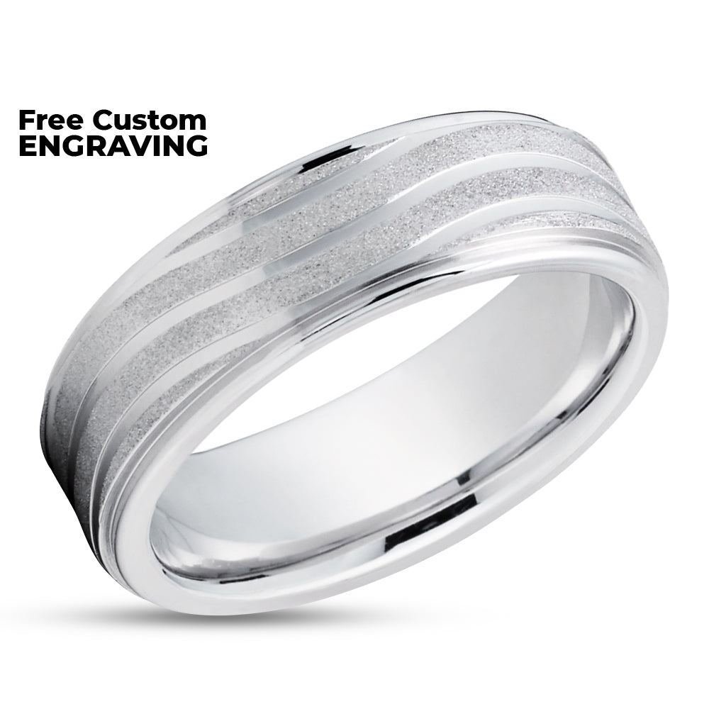 Gold wedding Ring - 14k White Gold Ring - Wedding Band - Anniversary Ring - Engagement Ring