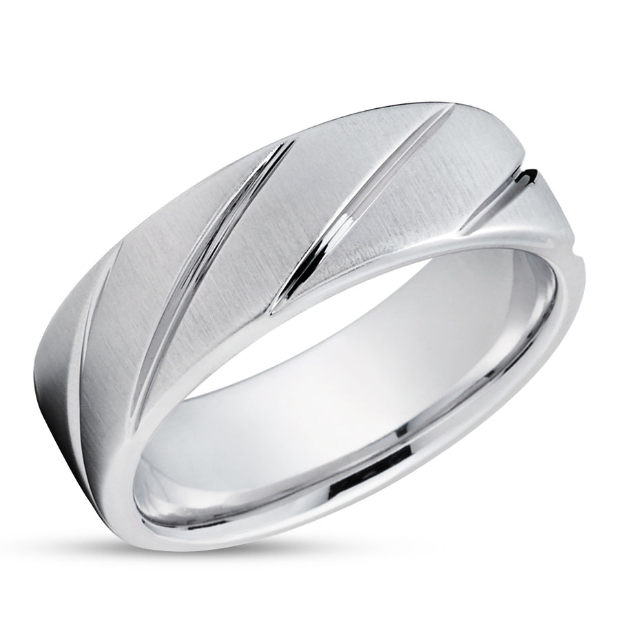 Unique Wedding Ring - 14k Gold Ring - Wedding Band - White Gold Ring - Anniversary Ring