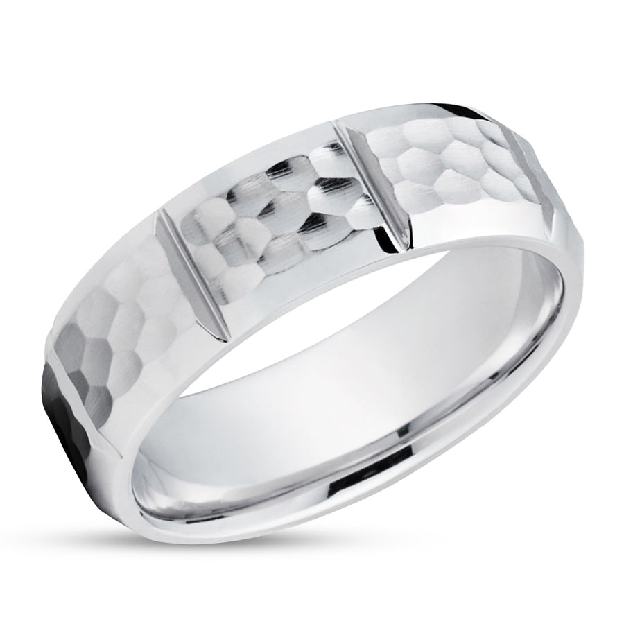 Hammered Wedding Ring - Gold Wedding Ring - 14k Gold Ring - White Gold Ring - Engagement Ring