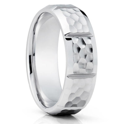 Hammered Wedding Ring - Gold Wedding Ring - 14k Gold Ring - White Gold Ring - Engagement Ring