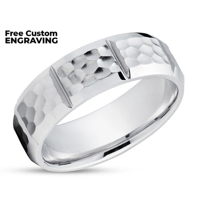 Hammered Wedding Ring - Gold Wedding Ring - 14k Gold Ring - White Gold Ring - Engagement Ring