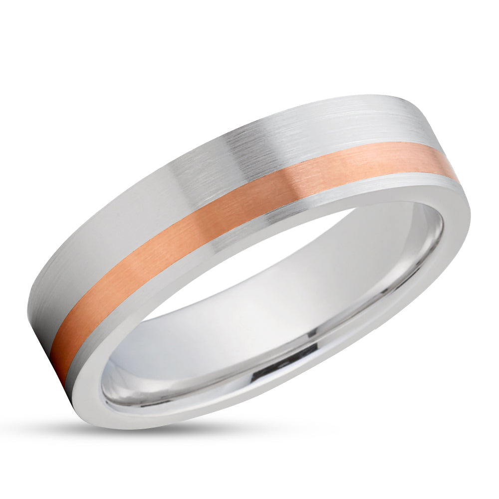 Rose Gold Wedding Ring - White Gold Ring - Matte Finished Ring - 14k Rose Gold Ring - Band