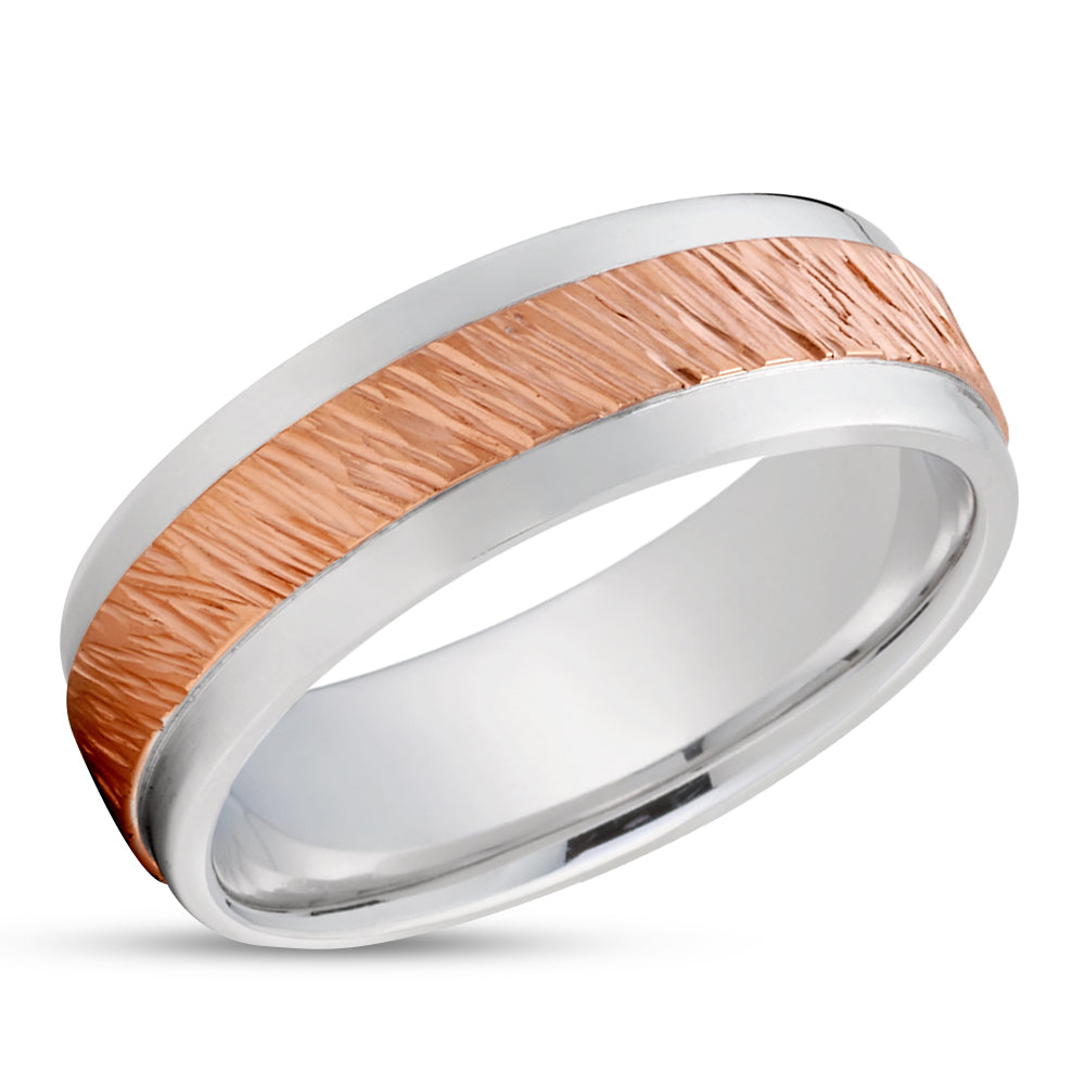 Unique Style Wedding Ring - Gold Wedding Ring - 14k Rose Gold Ring - Engagement Ring