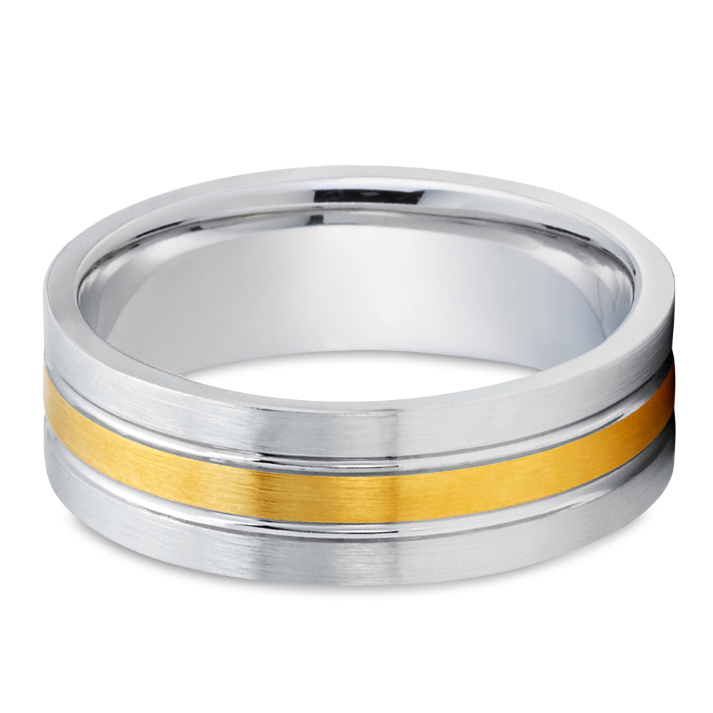 White Gold Wedding Ring - 14k Gold Wedding Ring - Engagement Ring - Man's Gold Ring