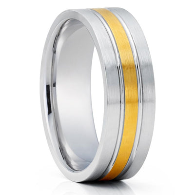 White Gold Wedding Ring - 14k Gold Wedding Ring - Engagement Ring - Man's Gold Ring