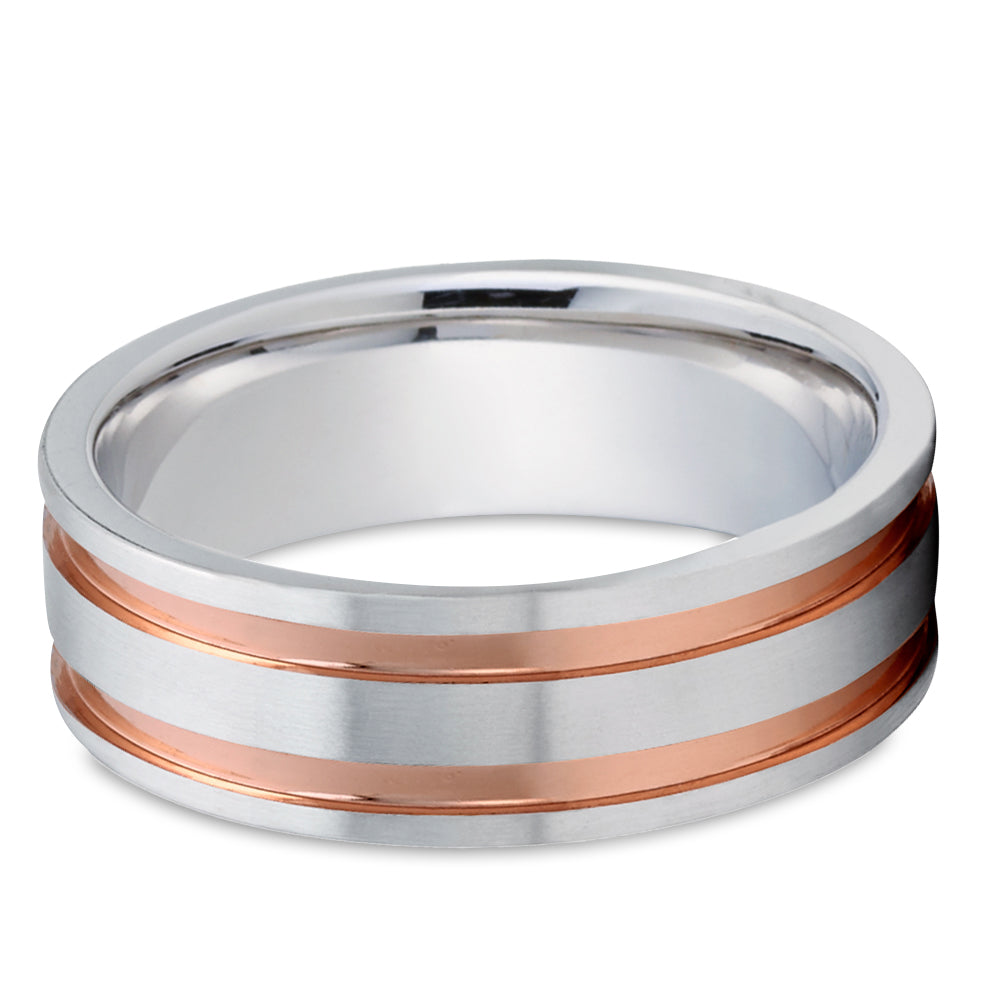 Matte Finished Wedding Ring - White Gold Ring - Rose Gold Wedding Ring - 14k Gold Ring