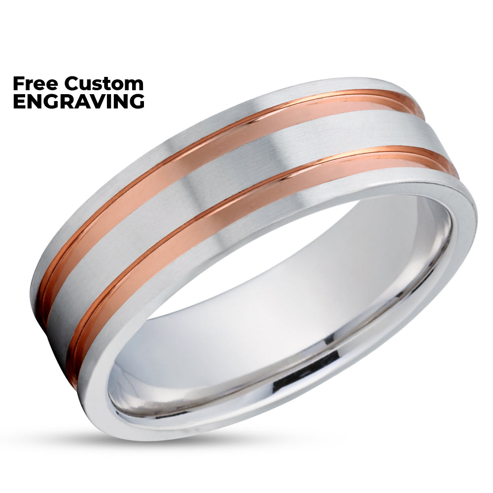 Matte Finished Wedding Ring - White Gold Ring - Rose Gold Wedding Ring - 14k Gold Ring
