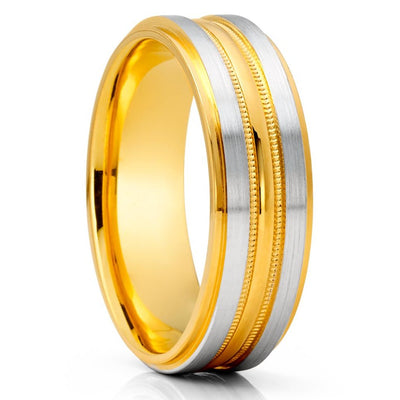 White Gold Wedding Ring - Gold Wedding Ring - 14k Yellow Gold Ring - Anniversary Ring