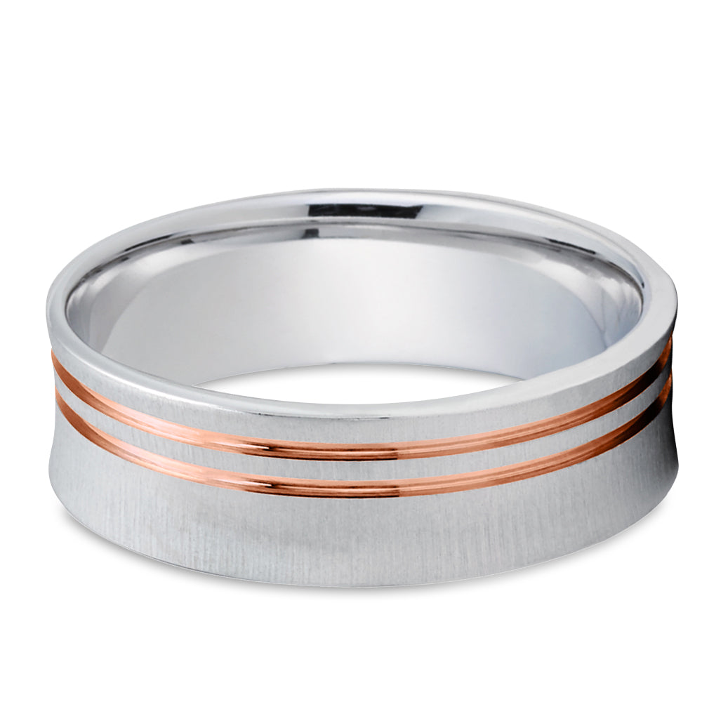 Gold Wedding Ring - White Gold Ring - 14k Gold Ring - Engagement Ring - Rose Gold Ring - Concave