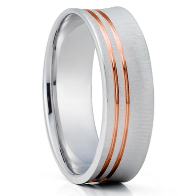 Gold Wedding Ring - White Gold Ring - 14k Gold Ring - Engagement Ring - Rose Gold Ring - Concave