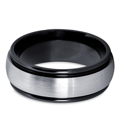 Zirconium Wedding Ring - Black Zirconium Wedding Ring - Black Wedding Band - Black Ring