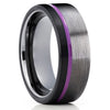 Gunmetal Tungsten Ring - Purple Tungsten Ring - Gunmetal Tungsten Ring - Black Ring