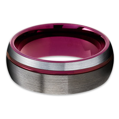 Purple Wedding Ring - Gunmetal Wedding Ring - Tungsten Wedding Ring - Wedding Ring