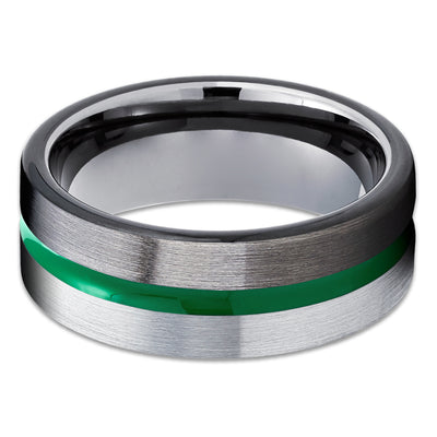 Gunmetal Tungsten Ring - Green Tungsten Ring - Gray Tungsten Ring - Engagement Ring