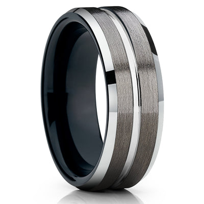 Gunmetal Tungsten Ring - Black Tungsten Ring - Gunmetal Tungsten Wedding Band - Black
