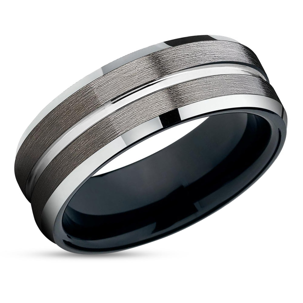 Gunmetal Tungsten Ring - Black Tungsten Ring - Gunmetal Tungsten Wedding Band - Black
