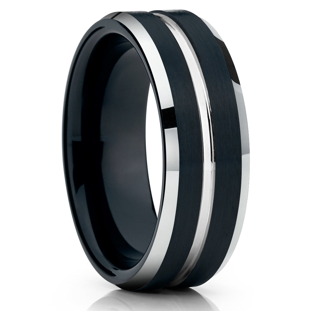 Black Tungsten Wedding Band - Black Tungsten Ring - Black Wedding Ring - Tungsten Ring