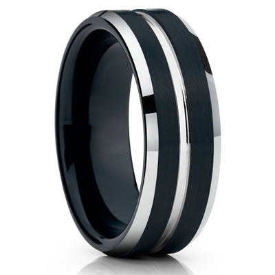 Black Tungsten Wedding Band - Black Tungsten Ring - Black Wedding Ring - Tungsten Ring